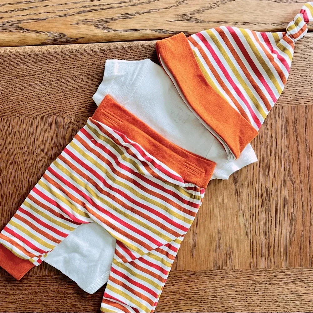 Rae Dunn Pumpkin Spice Baby 3-Piece Set - Orange